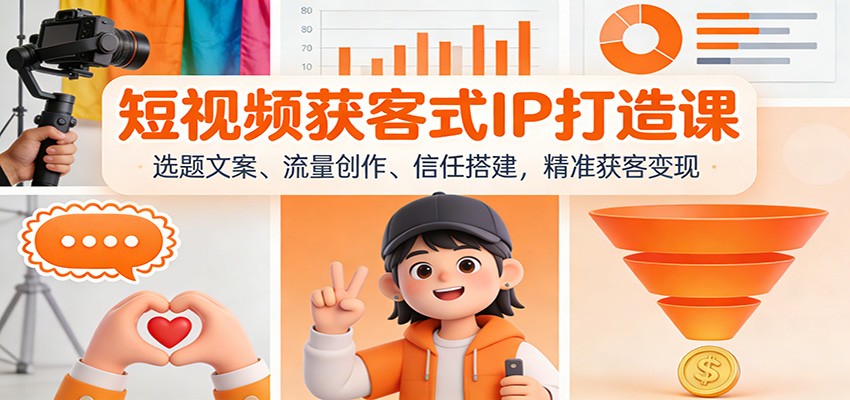 短视频获客式IP打造课：选题文案、流量创作、信任搭建，精准获客变现-破局灯塔