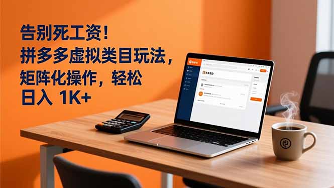 告别死工资！拼多多虚拟类目玩法，矩阵化操作，轻松日入 1K+-破局灯塔