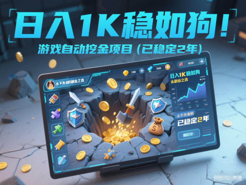 日入1K稳如狗！游戏自动挖金项目(已稳定2年)，永不失业的副业之选【揭秘】-破局灯塔