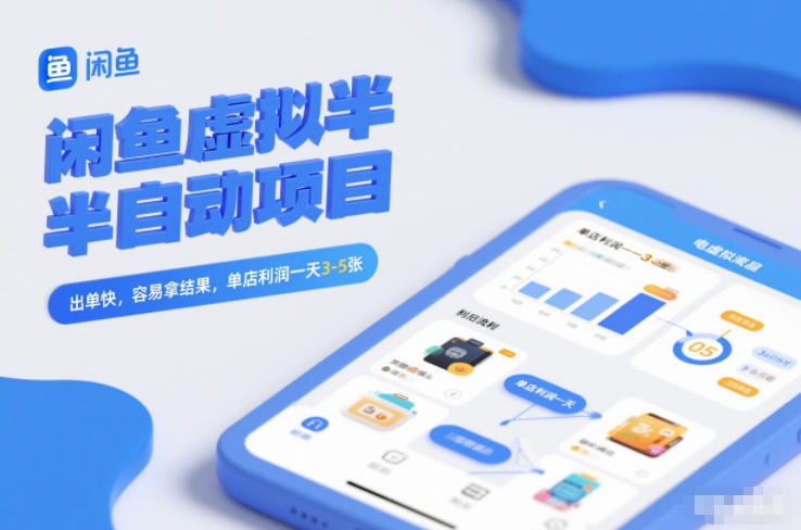 闲鱼虚拟半自动项目，出单快，容易拿结果，单店利润一天3-5张-破局灯塔