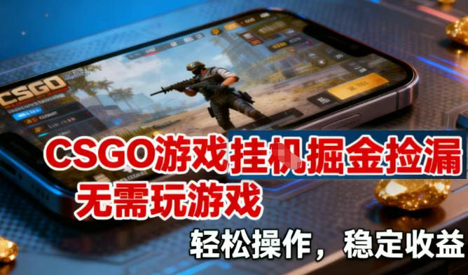 CSGO游戏挂G掘金捡漏，不需要玩游戏，操作简单，收益稳定【揭秘】-破局灯塔