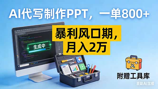 AI代写制作PPT，一单800+， 暴利风口期，月入2万【附工具】-破局灯塔