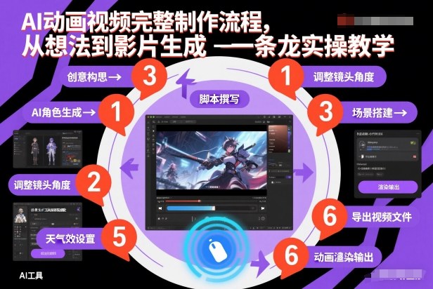 AI动画视频完整制作流程，从想法到影片生成一条龙实操教学-破局灯塔