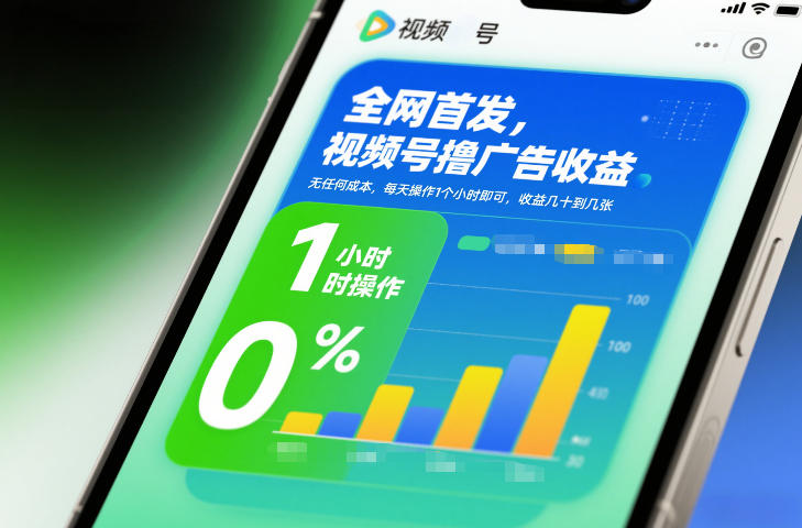 全网首发，视频号撸广告收益，无任何成本，每天操作1个小时即可，收益几十到几张-破局灯塔