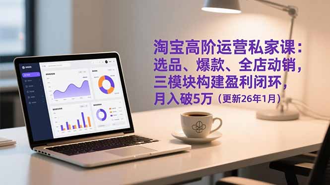淘宝高阶运营私家课：选品、爆款、全店动销，三模块构建盈利闭环，月入破5万(更新26年1月-破局灯塔