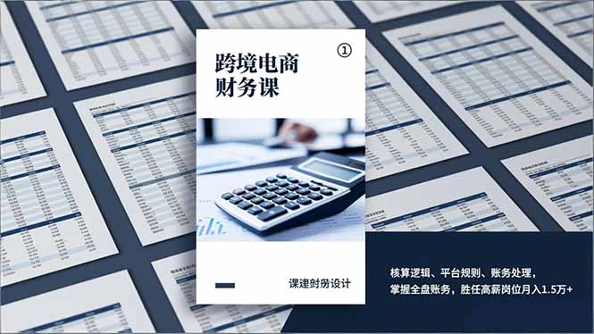 跨境电商财务课，核算逻辑、平台规则、账务处理，掌握全盘账务，胜任高薪岗位月入1.5万+-破局灯塔