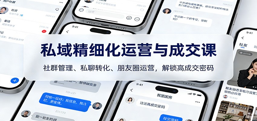 私域精细化运营与成交课：社群管理、私聊转化、朋友圈运营，解锁高成交密码-破局灯塔