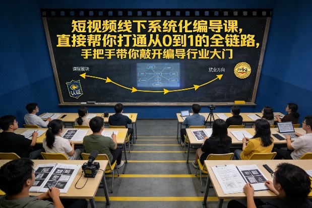 短视频线下系统化编导课，直接帮你打通从0到1的全链路，手把手带你敲开编导行业大门-破局灯塔