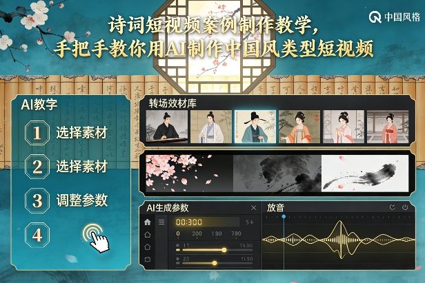古诗词短视频案例制作教学，手把手教你用AI制作中国风类型短视频-破局灯塔