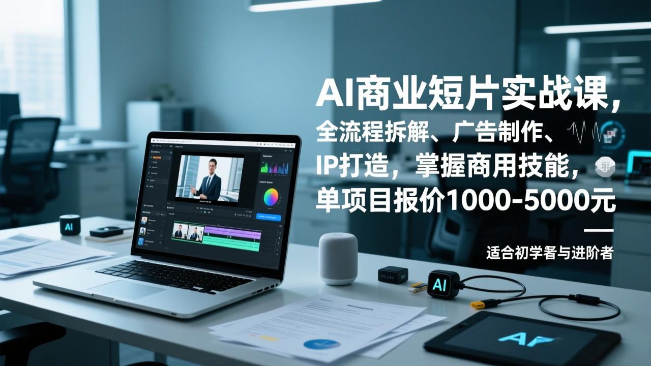 AI商业短片实战课，全流程拆解、广告制作、IP打造，掌握商用技能，单项目报价1000-5000元-破局灯塔