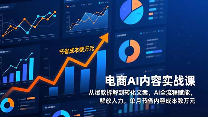 电商AI内容实战课，从爆款拆解到转化文案，AI全流程赋能，解放人力，单月节省内容成本数万元-破局灯塔