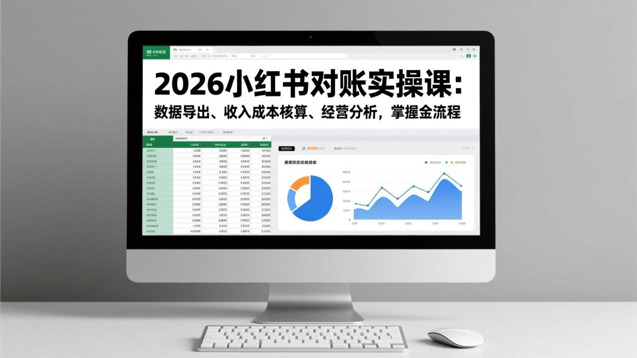 2026小红书对账实操课：数据导出、收入成本核算、经营分析，掌握全流程-破局灯塔