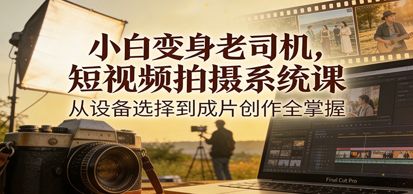 小白变身老司机，短视频拍摄系统课，从设备选择到成片创作全掌握-破局灯塔