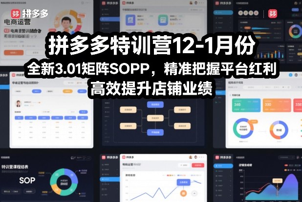 拼多多特训营12-1月份，全新3.01矩阵Sop，精准把握平台红利，高效提升店铺业绩-破局灯塔
