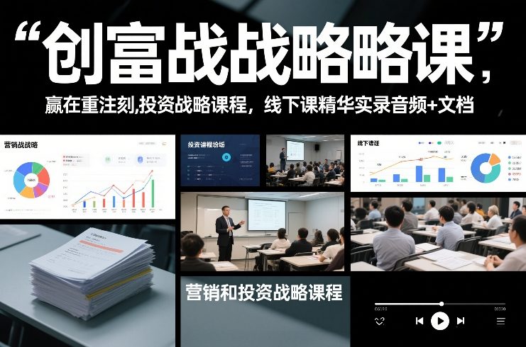 创富战略课，赢在重注时刻，营销和投资战略课程，线下课精华实录音频+文档-破局灯塔