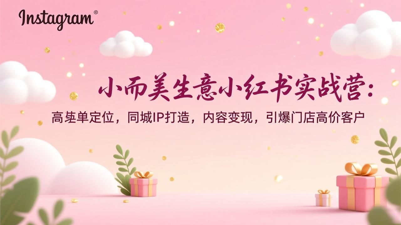 小而美生意小红书实战营：高客单定位，同城IP打造，内容变现，引爆门店高价客户-破局灯塔