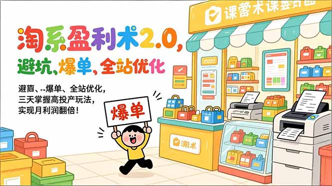 淘系盈利术2.0，避坑、爆单、全站优化，三天掌握高投产玩法，实现月利润翻倍！-破局灯塔