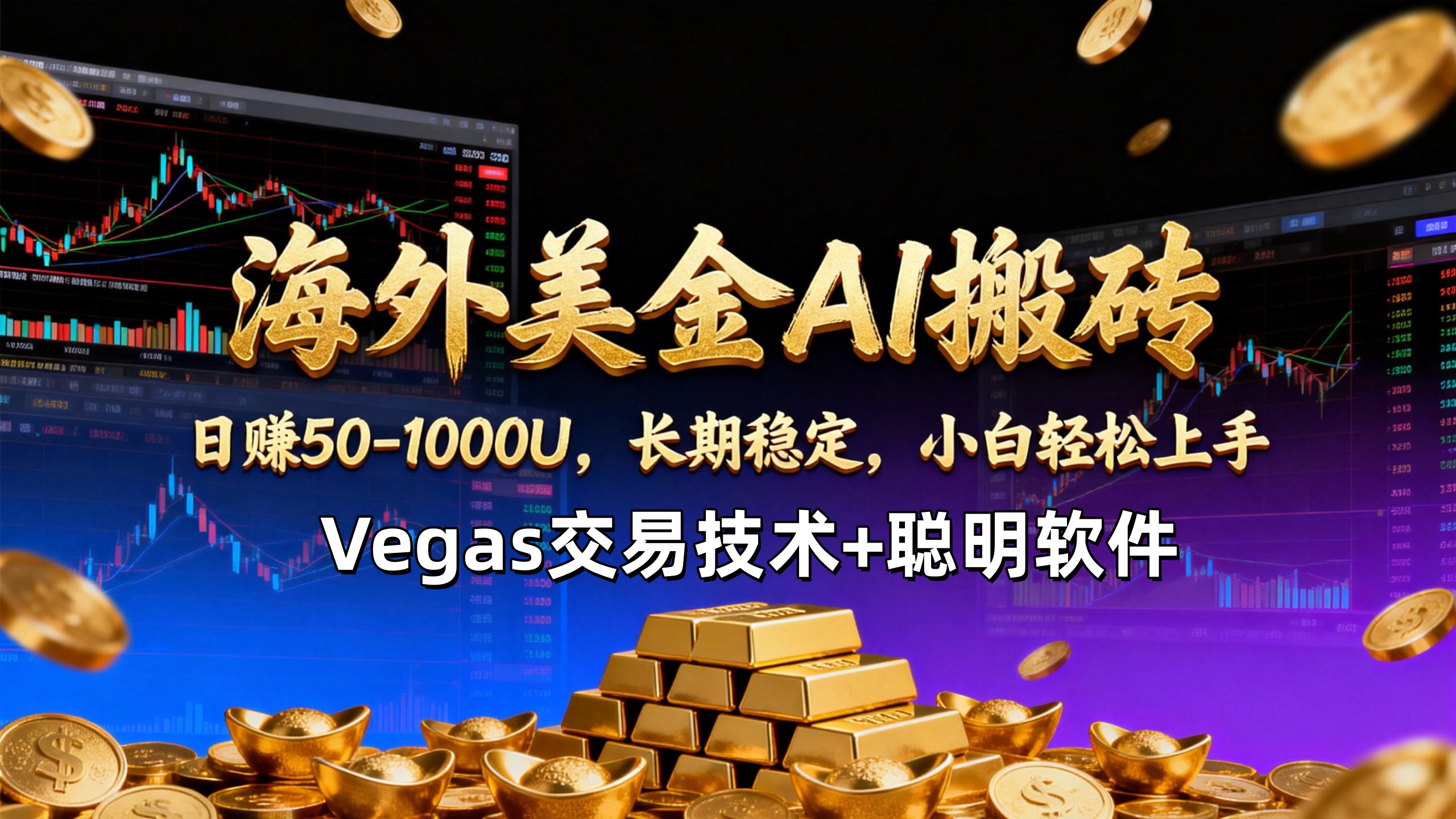 【海外美金AI搬砖】Vegas交易技术+聪明软件，日赚50-1000U，长期稳定，小白轻松上手。-破局灯塔