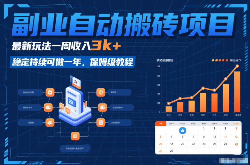 副业自动搬砖项目，最新玩法一周收入3k+，稳定持续可做一年，保姆级教程【揭秘】-破局灯塔