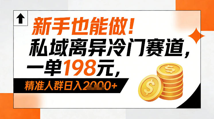 新手也能做！私域离异冷门赛道，一单198，精准人群日入1k+-破局灯塔