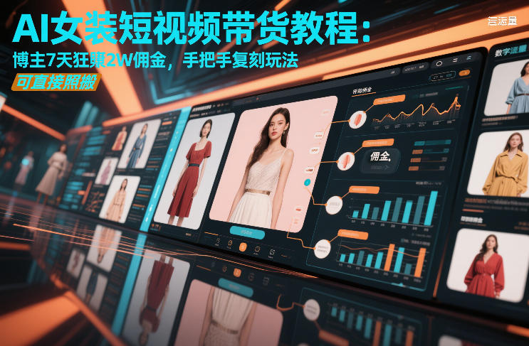 AI女装短视频带货教程：博主7天狂賺2W佣金，手把手复刻玩法，可直接照搬-破局灯塔