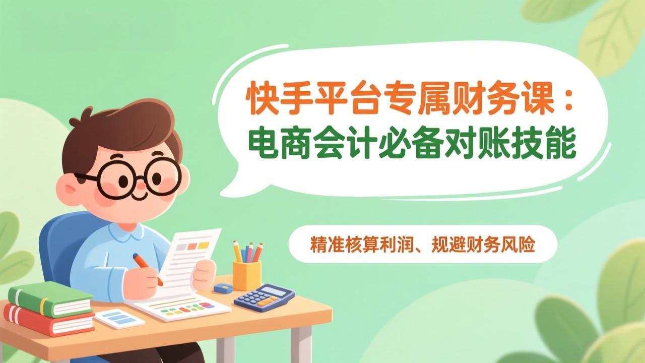 快手平台专属财务课：电商会计必备对账技能，精准核算利润、规避财务风险-破局灯塔