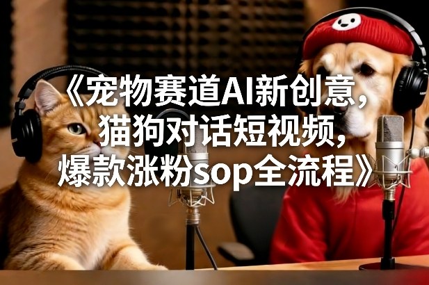宠物赛道AI新创意，猫狗对话短视频，爆款涨粉sop全流程-破局灯塔