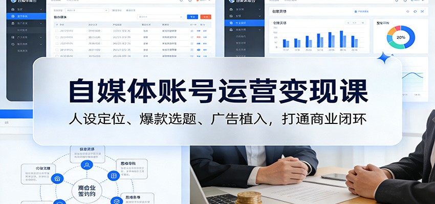 自媒体账号运营变现课：人设定位、爆款选题、广告植入，打通商业闭环-破局灯塔