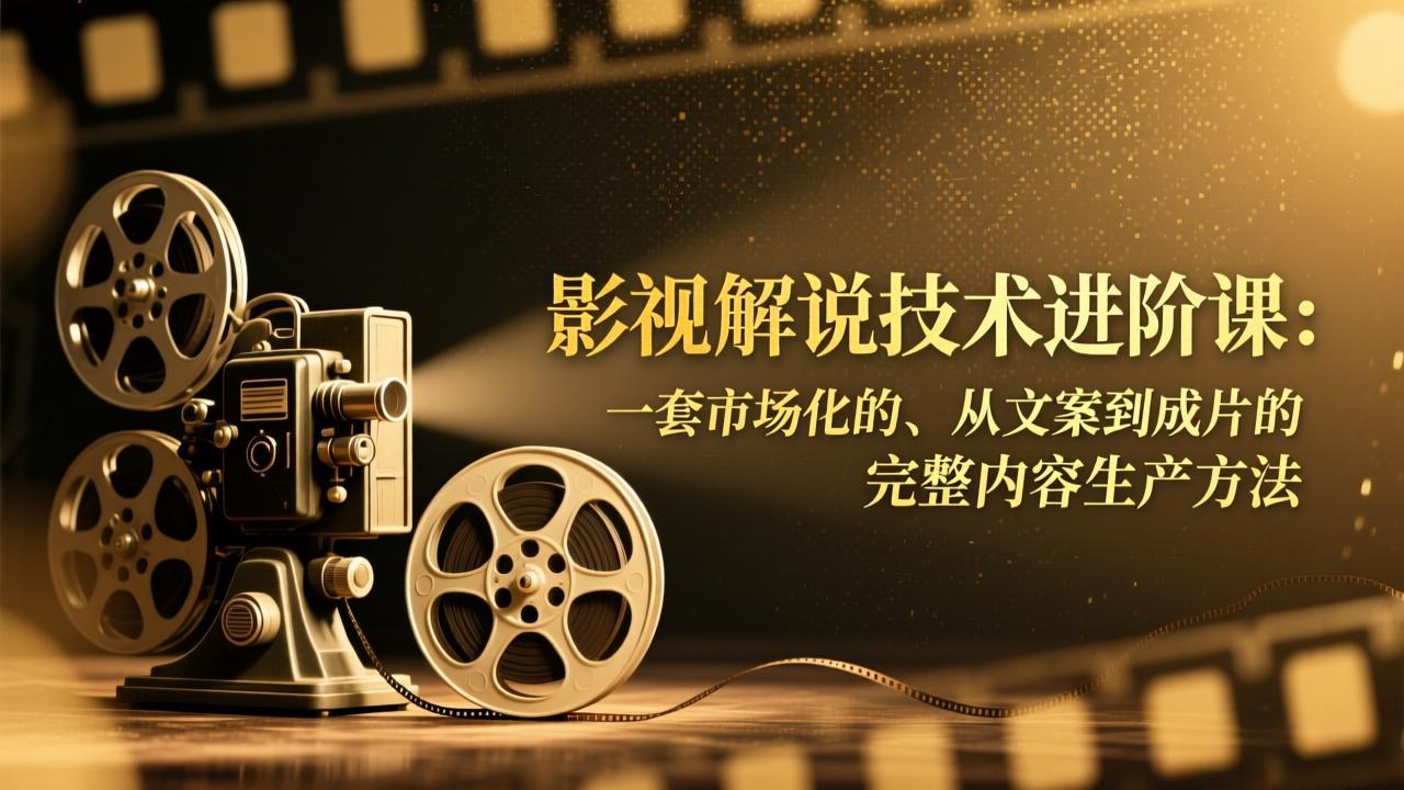 影视解说技术进阶课:一套市场化的、从文案到成片的完整内容生产方法-破局灯塔