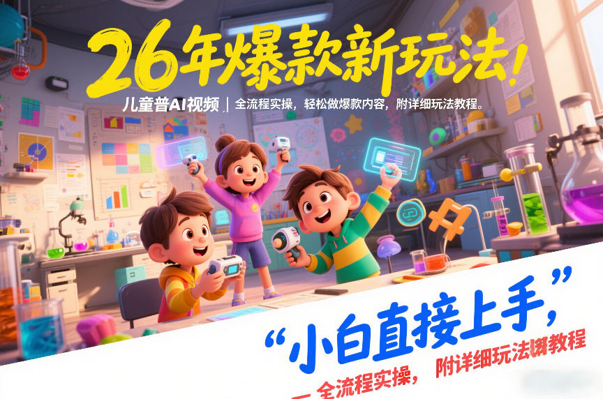 26年爆款新玩法，儿童科普AI视频，全流程实操，轻松做爆款内容，小白直接上手，附详细玩法教程-破局灯塔