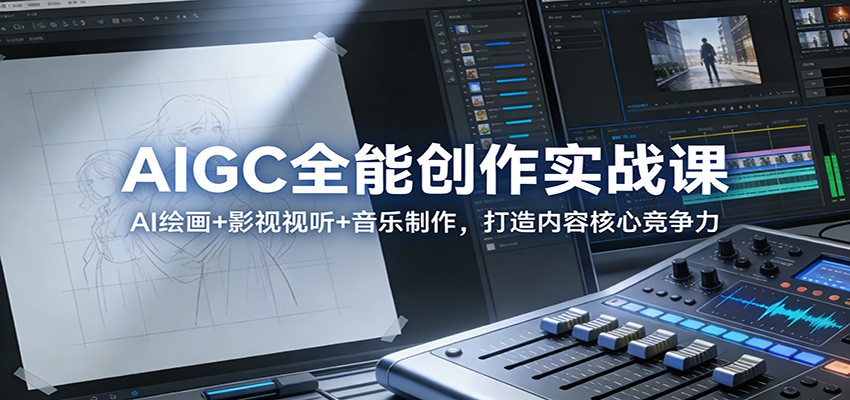 AIGC全能创作实战课：AI绘画+影视视听+音乐制作，打造内容核心竞争力-破局灯塔