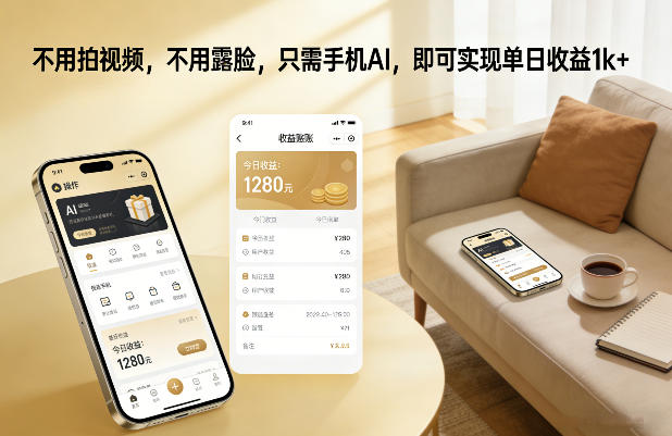 不用拍视频，不用露脸，只需手机AI，即可实现单日收益1k+【揭秘】-破局灯塔