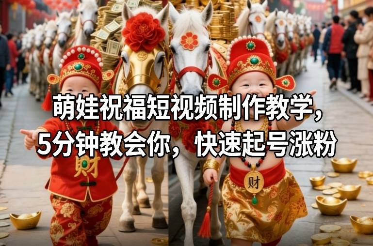 萌娃祝福短视频制作教学，5分钟教会你，快速起号涨粉-破局灯塔