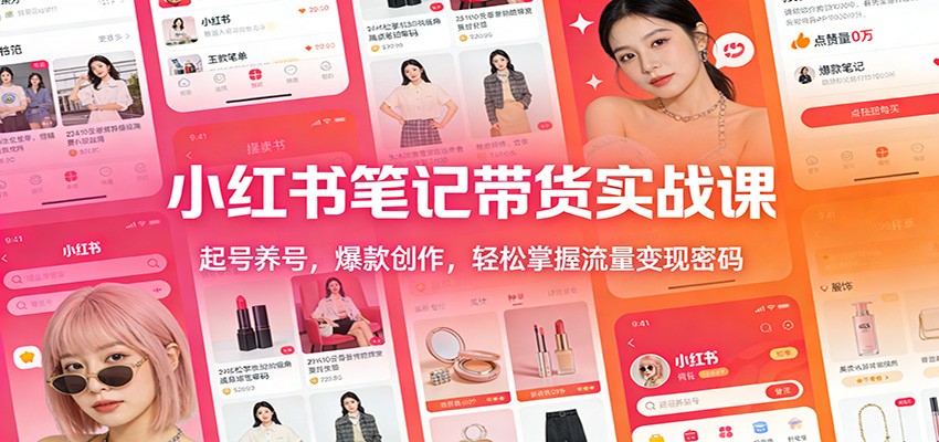 小红书笔记带货实战课：起号养号，爆款创作，轻松掌握流量变现密码-破局灯塔