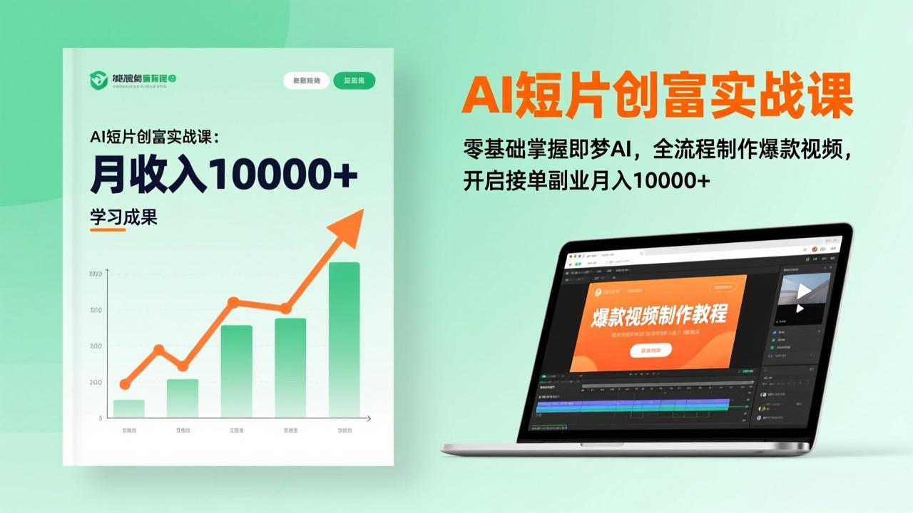 AI短片创富实战课:零基础掌握即梦AI,全流程制作爆款视频,开启接单副业月入10000+(更新-破局灯塔